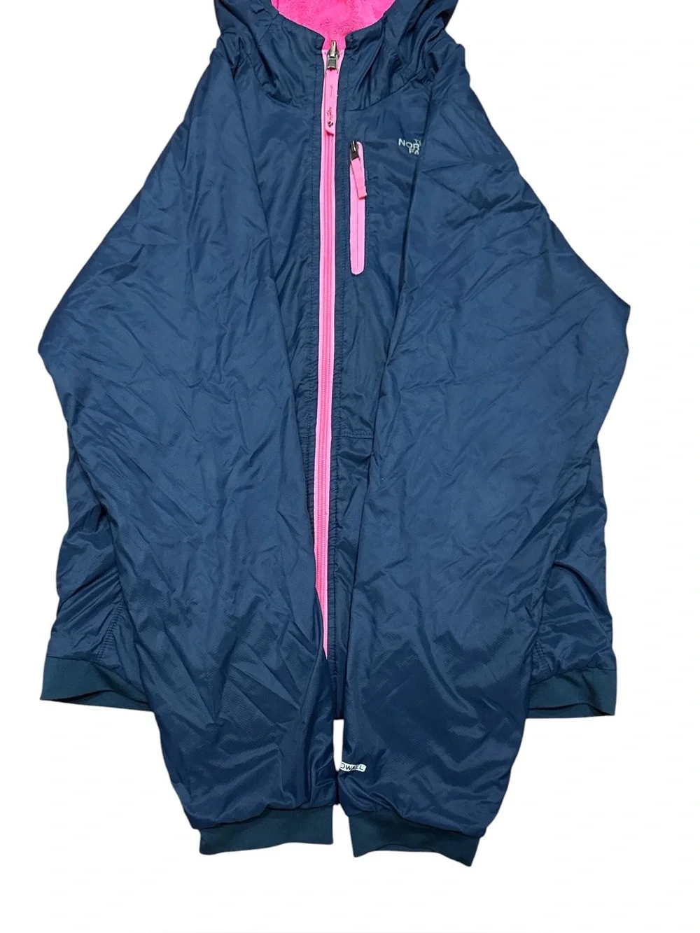 The North Face Girls' Reversible Breezeway Jacket Size Large 14/16 Blue Pink